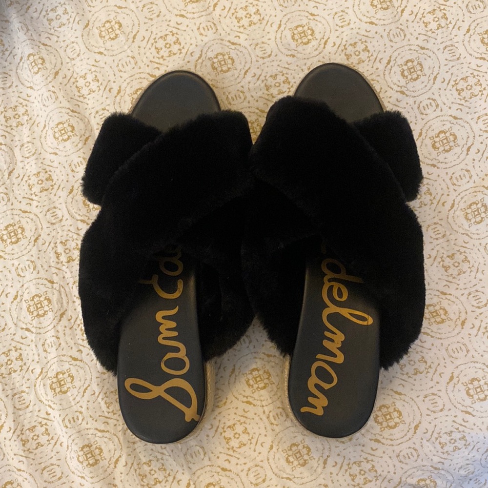 Sam Edelman faux fur platform shoes